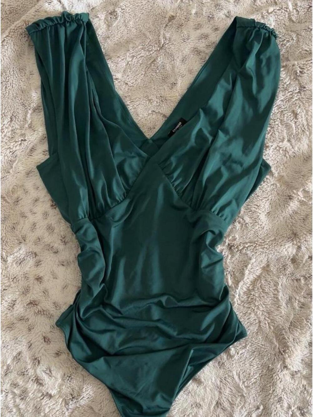express emerald green body contour bodysuit